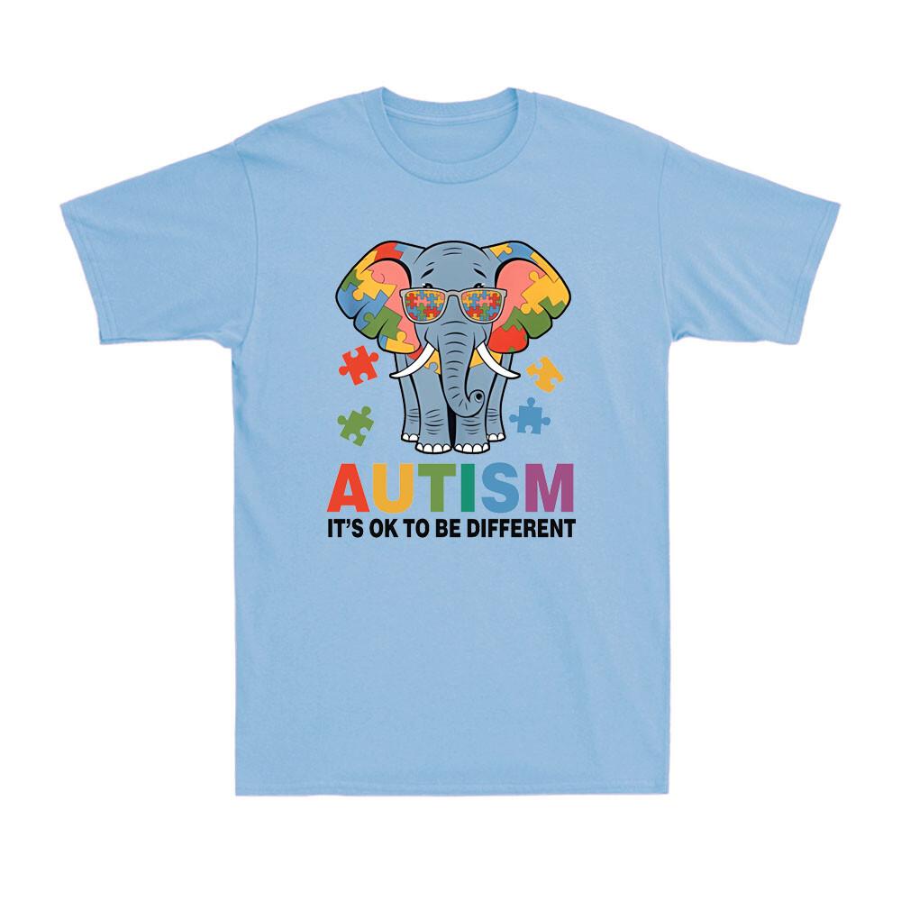 Elephant It s Ok To Be Different Funny Autism Awareness Inspiration Gift T-Shirt XL