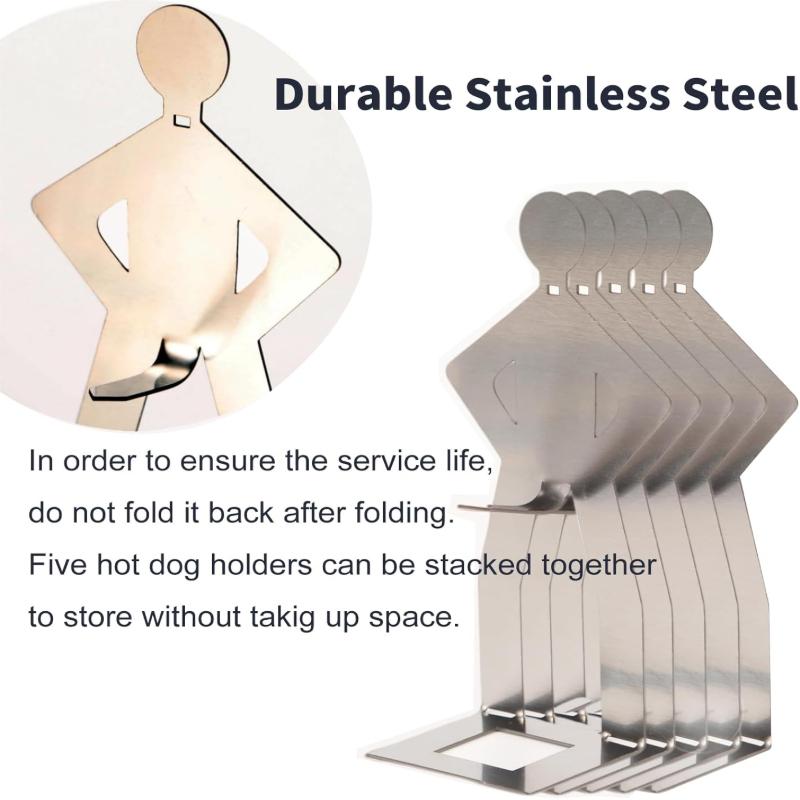 Rolig BBQ Korvställ Man Varmkorvshållare Återanvändbar Rostfri Varmkorvsrost och Ställ Barbecue Grilltillbehör för Camping och Nyhetsparty