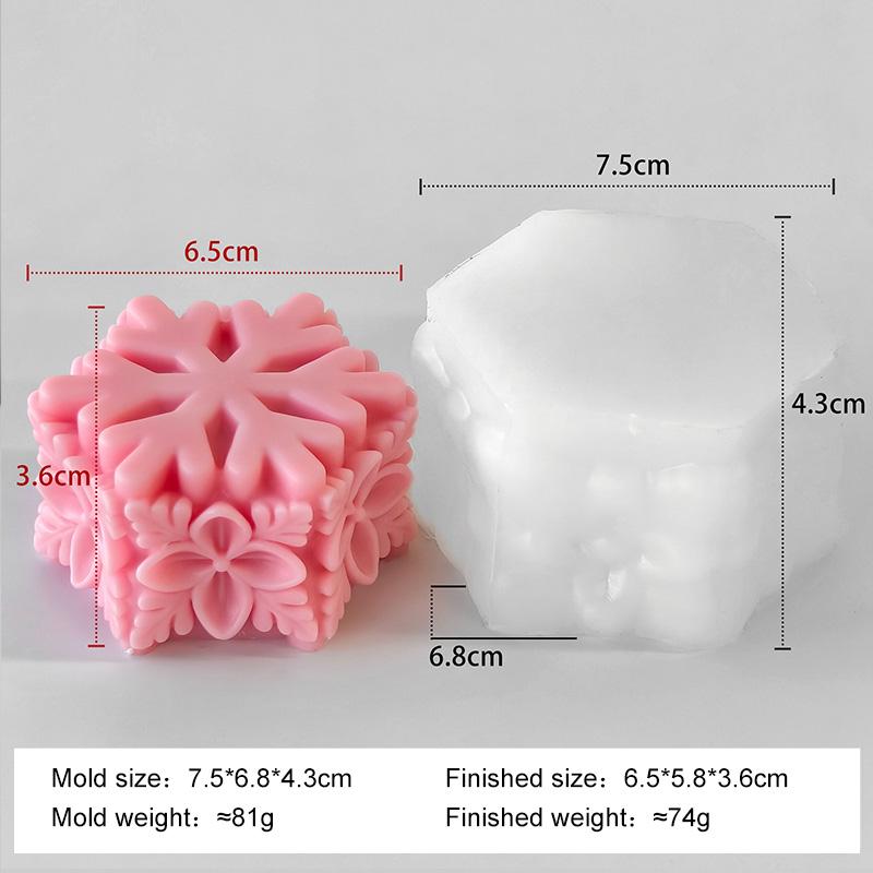 Christmas Snowflake Candle Mold Handmade Aroma Candle Epoxy Resin Silicone Molds DIY Chocolate Cookies Baking Tool