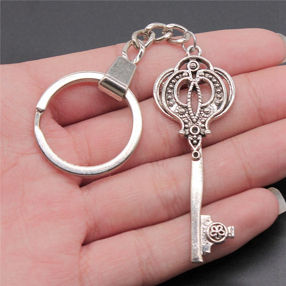 Punk Airplane Gear Steampunk Themed Antique Bronze Metal Keychain with 30mm Ring for Boys Bag Charm