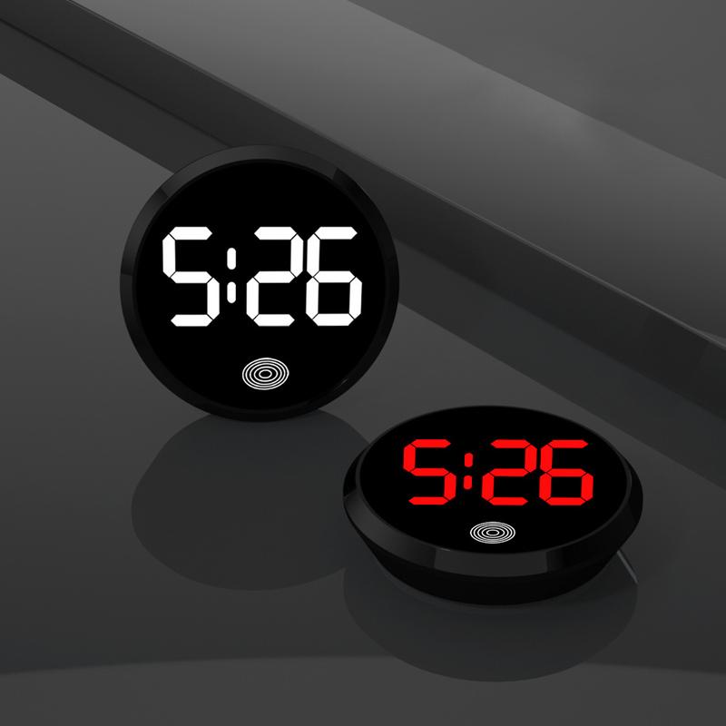 1pc Auto Interior Accessories Universal Car Dashboard Digital LED Clocks Touch Screen Stick-On Mini Ornament Decoration Watch