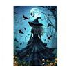 Ghost Welcome Garden Flag Witch Cat Background Cloth Garden Art Halloween Flag  Outdoor