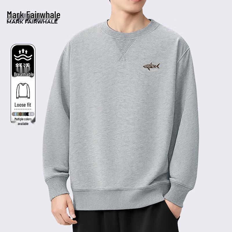 Mark Fairwhale Men's Graphic Print Loose Fit Crew Neck Sweatshirt