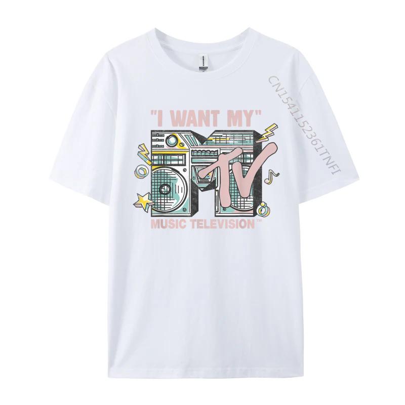 I Want My Retro Boombox Casual T-Shirt Tops & Tees Cotton Men Design Tops & Tees Top Quality Harajuku