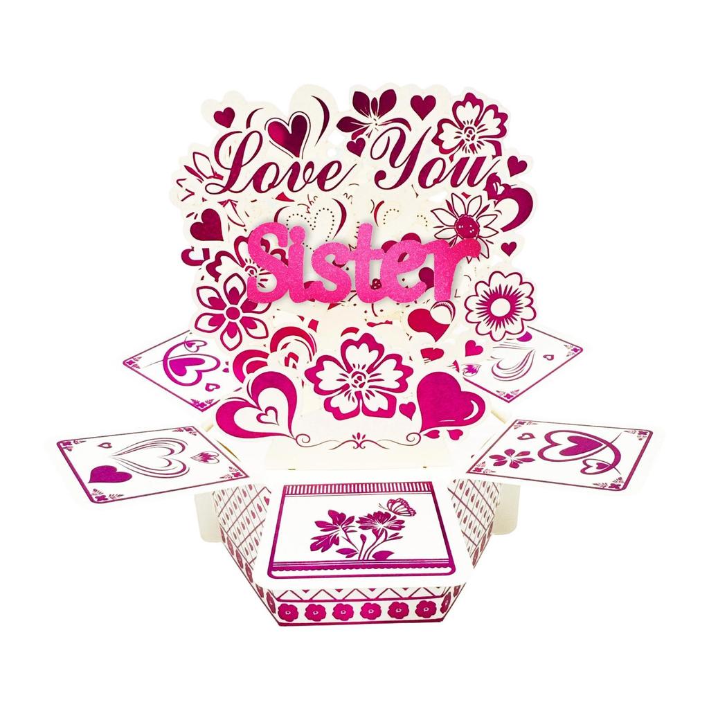 Customizable Flower Heart Popup Card Unique Greeting Cards for Wedding Valentine’s Day Christmas New Year Thank Festival