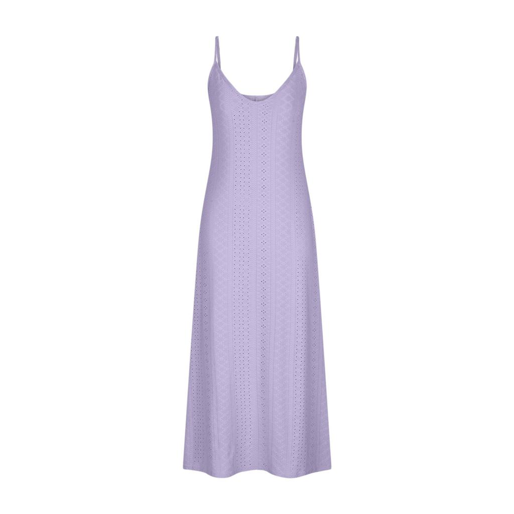 Women's Hollowed Out Vacation Long Dress Color Sleeveless Suspender V-neck Dress