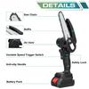 1200W 6 Inch Cordless ChainSaw Pruning Electric Saw Garden Tree Logging Trimming Saw Power Tool Gardening