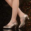 Flickor Ballroom Latin Tango Modern Dans Skor Closed Toe Sandaler Indoor Dans Skor Damskor