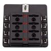 1 In 8 Out Car RV Fuse Box Base Insurance Insert PC Terminal Block Black