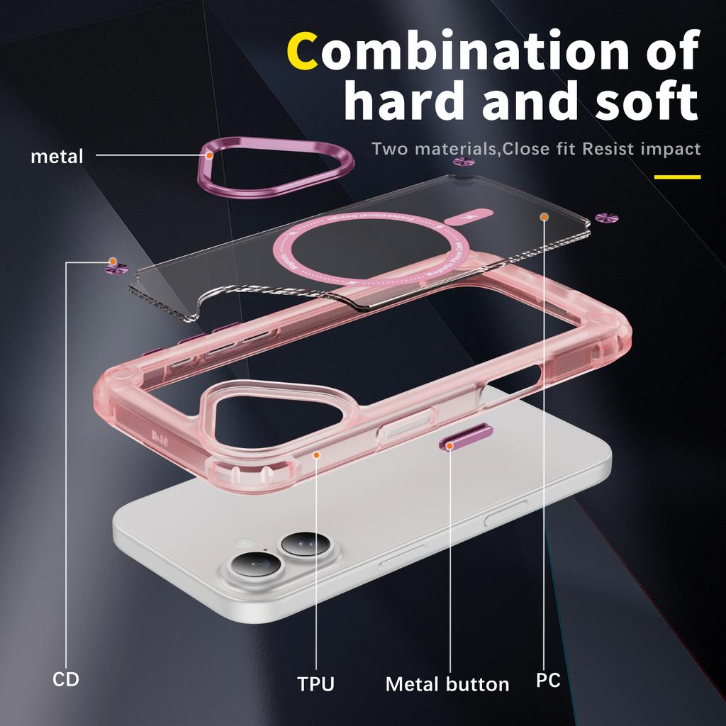 For iPhone 17 Case Skin Touch TPU+PC Phone Cover Compatible with MagSafe
