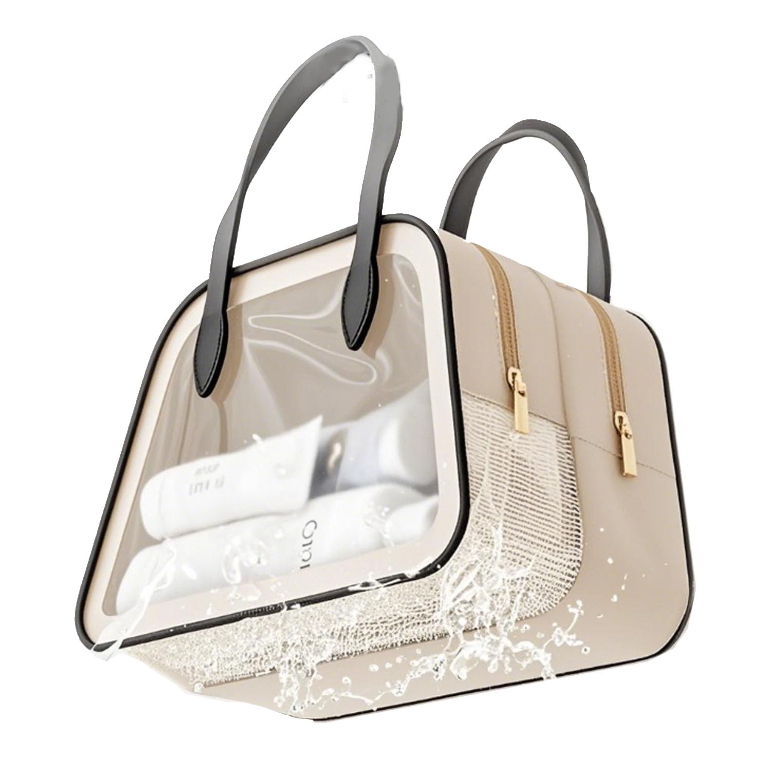 

Yodilala Toiletry Wet and Dry Cosmetic Portable Going Makeup Storage Bag Milk Apricot White Bag, Separation, Bag, Out, Swimming, Fitness, Toiletry,