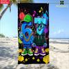 1 Stück Süßes Sechs & Sieben Zeichen Pixel Art Strandtuch, Schnelltrocknend Atmungsaktiv Sandfrei Stranddecke Für Sommerurlaub
