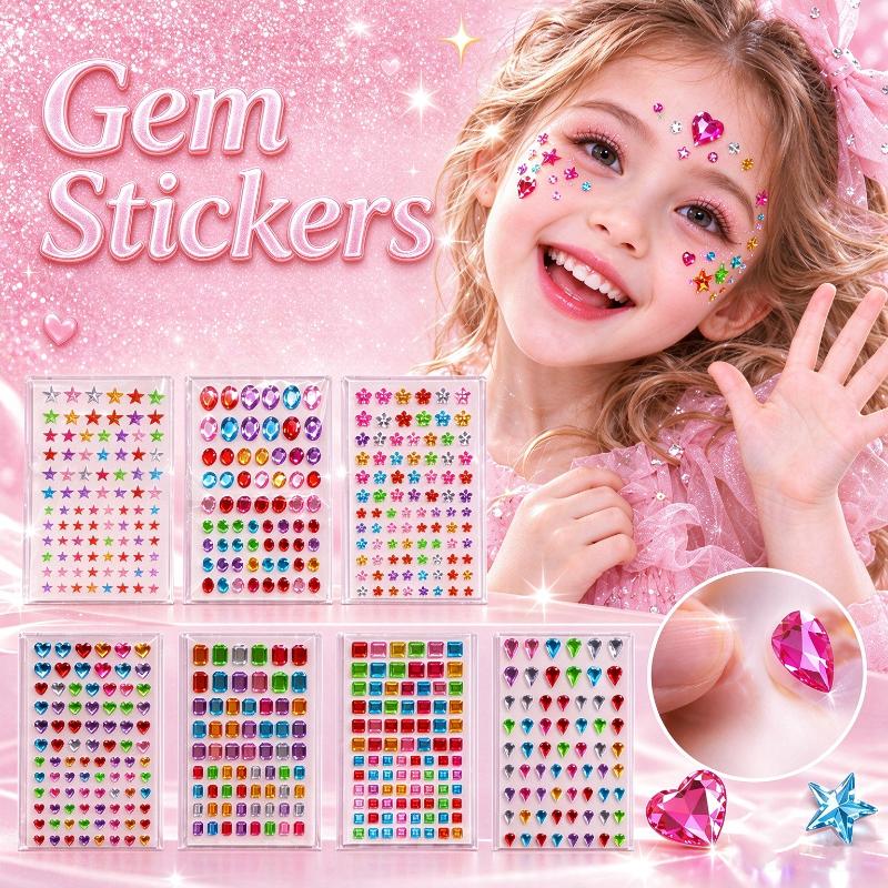 1Sheet Self Adhesive Rhinestone Jewelry Stickers On Face Gem Stickers Crystal Crafts Nail Body Makeup Card Making Craft Supplies