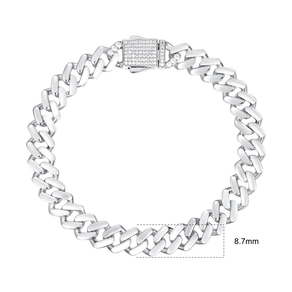 A rhombus zircon Cuban bracelet Europe, America, heavy industry design niche hiphop explosion