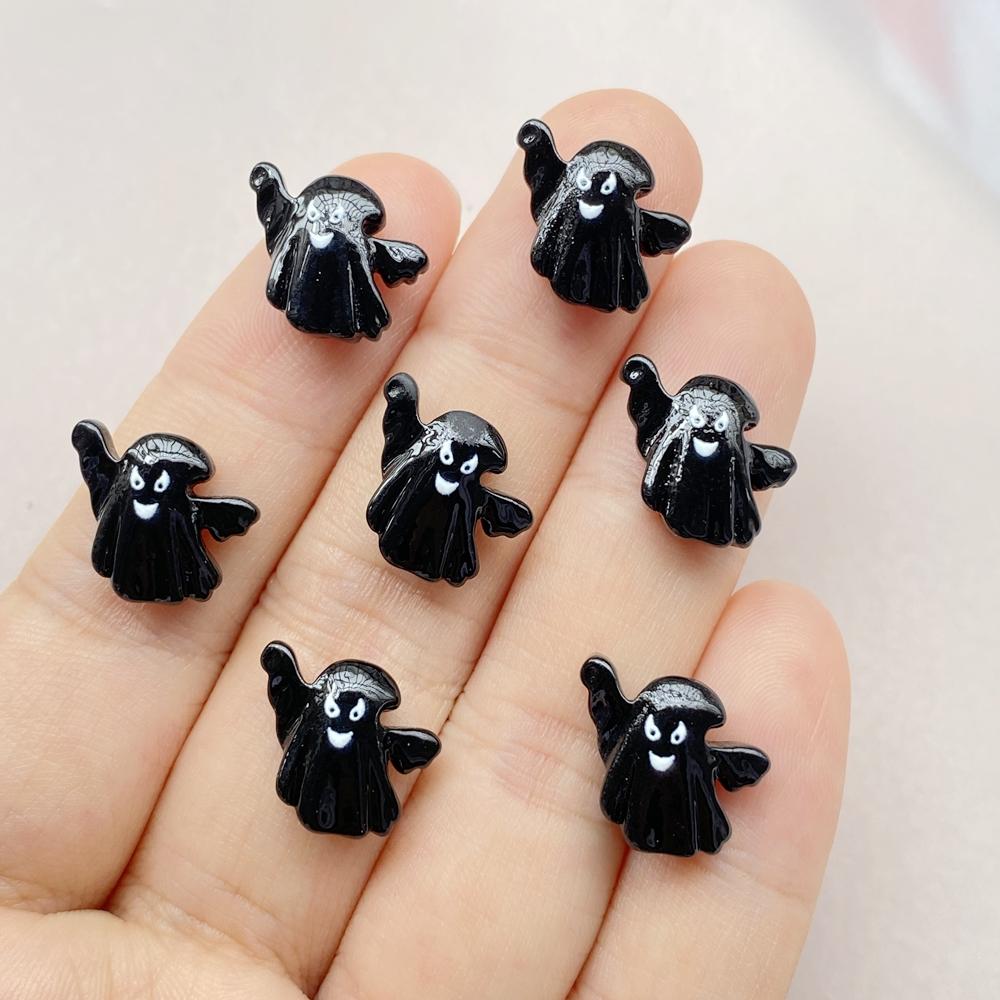 20Pcs Cute Cartoon Halloween cat, pumpkin, bat Nail Art Resin Designer Charms DIY Craft For Nail 3D Decorations Jewelry