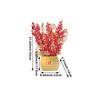 Artificial Flower Blessing Bucket Red Fruit Gold Leaves Potted Plant Tabletop Arrangement for Spring Festival Home Decor
