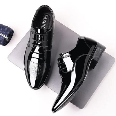 Scarpe Oxford in Pelle Lussuosa da Uomo Traspiranti in Pelle Verniciata Scarpe Formali Taglia Plus Uomo Ufficio Matrimonio Ballerine Maschili Nere
