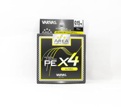 Varivas PE-Schnur Super Trout Area PE X4 Gelb 75 m PE 0,15 Max 4,5 lb (7983