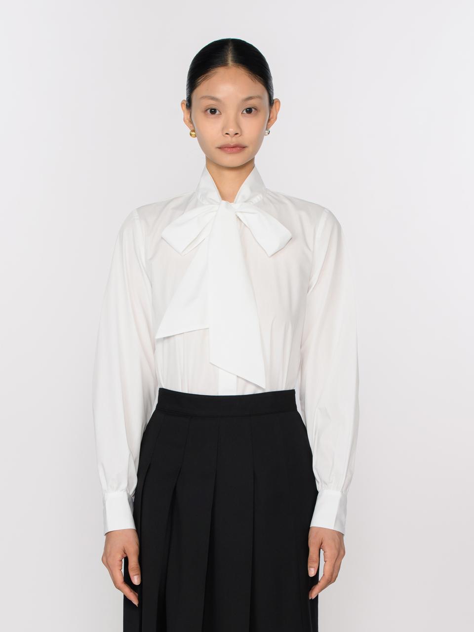 Tosae Ribbon Tie Blouse White White/Free