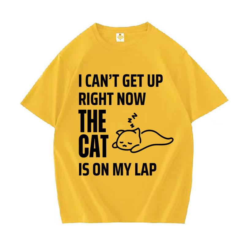 Popluar Letters Print Cat Meme Graphics T Shirt Women Cotton Short Sleeve Tshirt Daily High Quality Harajuku Casual Cozy Tshrit