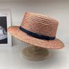 Lafite Hand-woven Flat-top Top Top Hat, Fashionable and Versatile Temperament Model, Men's and Women's Travel Sunscreen Straw Hat