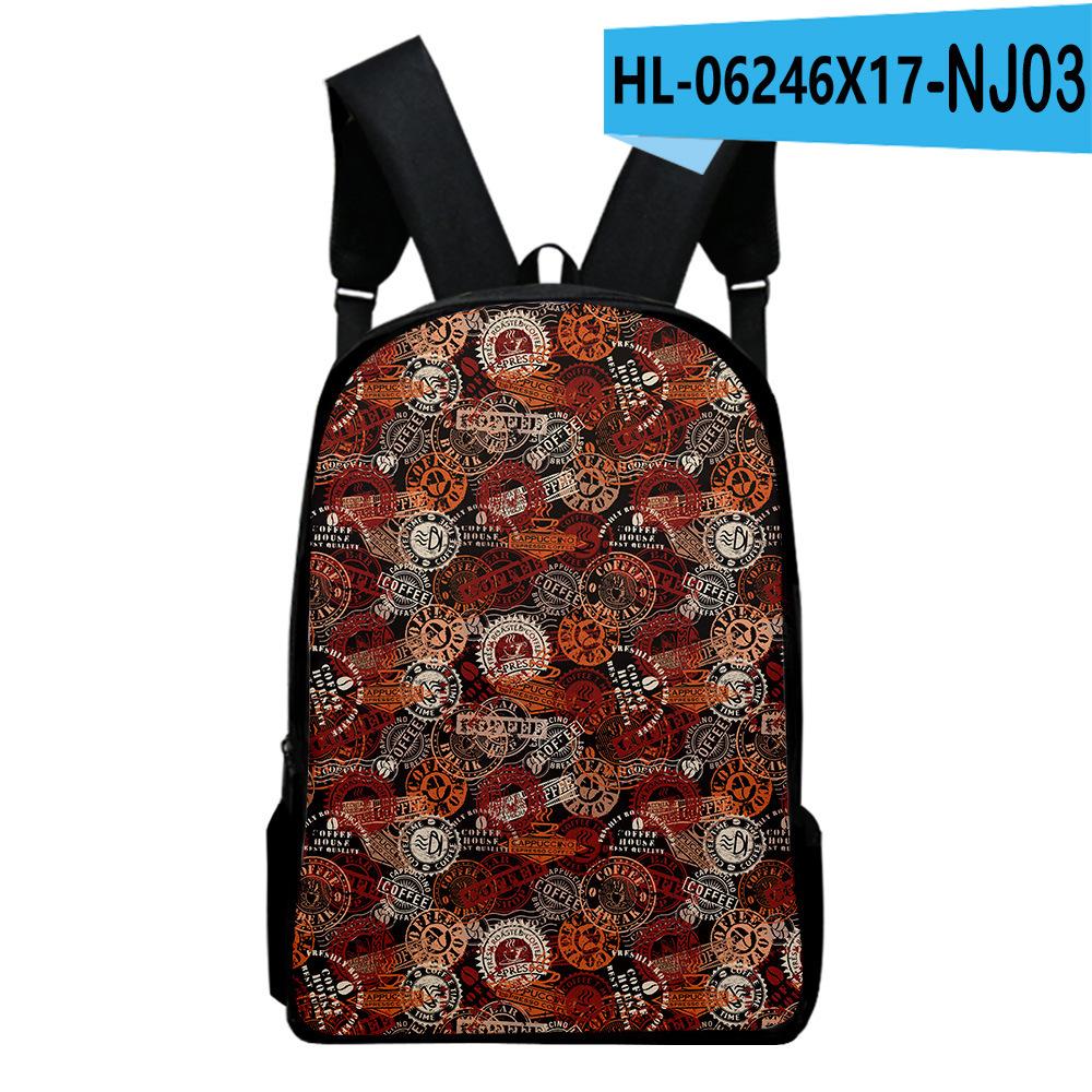 Classique Populaire Drôle Texte café Carnets Sacs à dos élève Sacs d'école Impression 3D Oxford Imperméable Garçons/Filles Sacs à dos pour ordinateur portable