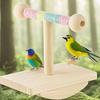 Verstellbarer Papageien-Spielständer aus Holz Vogel-Spielplätze mit schwingender Basis zum Stressabbau und zur Intelligenzentwicklung