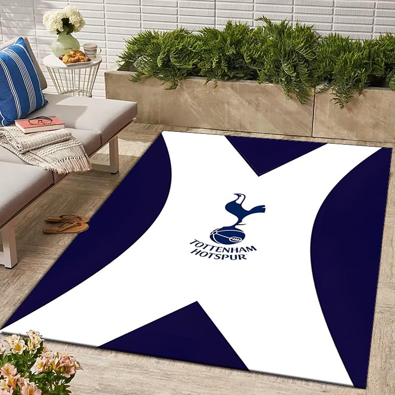 T-Tottenham Hotspur Design Teppich - Rutschfest, Weich & Gemütlich Fußmatte für Wohnzimmer, Schlafzimmer, Büro - Dekoteppich für Innen/Außen