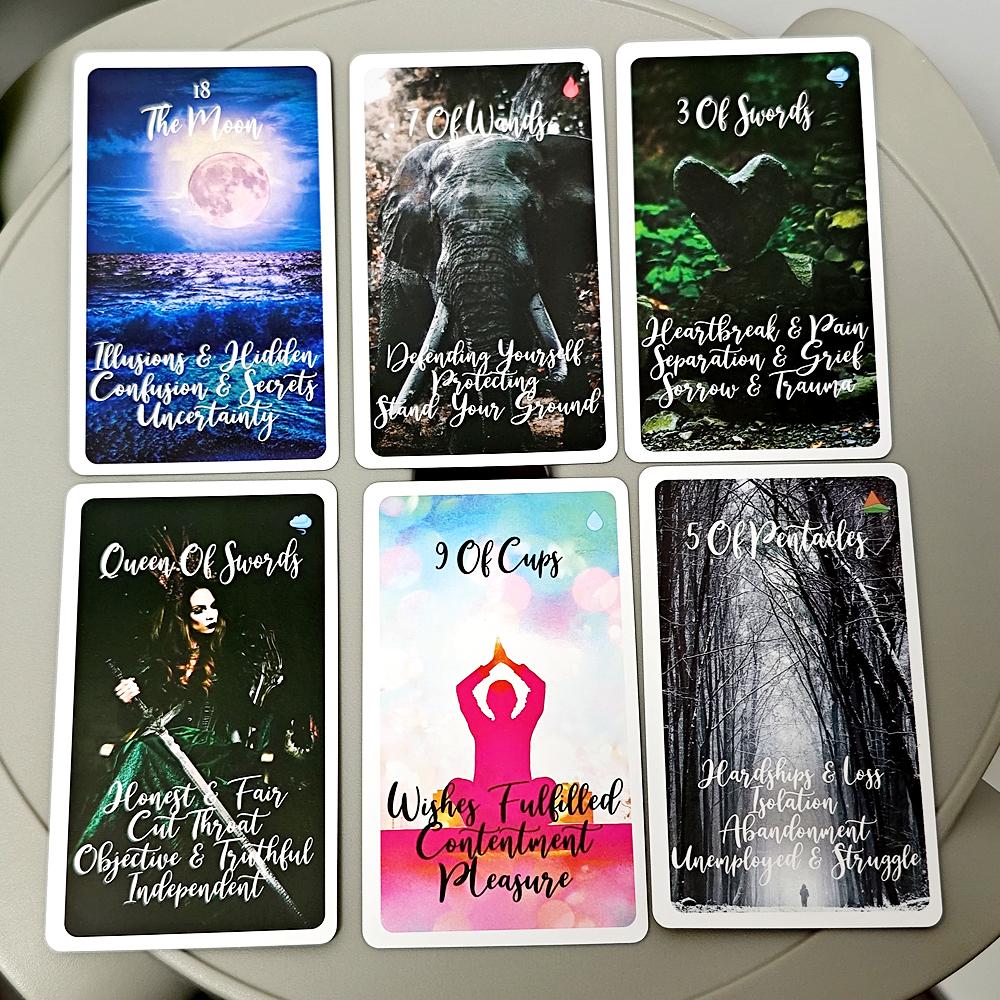 Twin Flame Awakened Path Tarot 78 Pcs Keyword Cards 10.3*6cm with Meaning Oracle Card Deck Picture Tarot Reading Cards