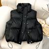 New Winter Down Cotton Clothes Vest Stand-up Collar White Vest Short Sleeveless Light Vest Jacket Women's Clothing