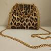 2025 Fashion Weaving Side Line Leopard Women Handbags Luxury Designer Lady Chain Crossbody Bags Travel Vacation Messenger Bag