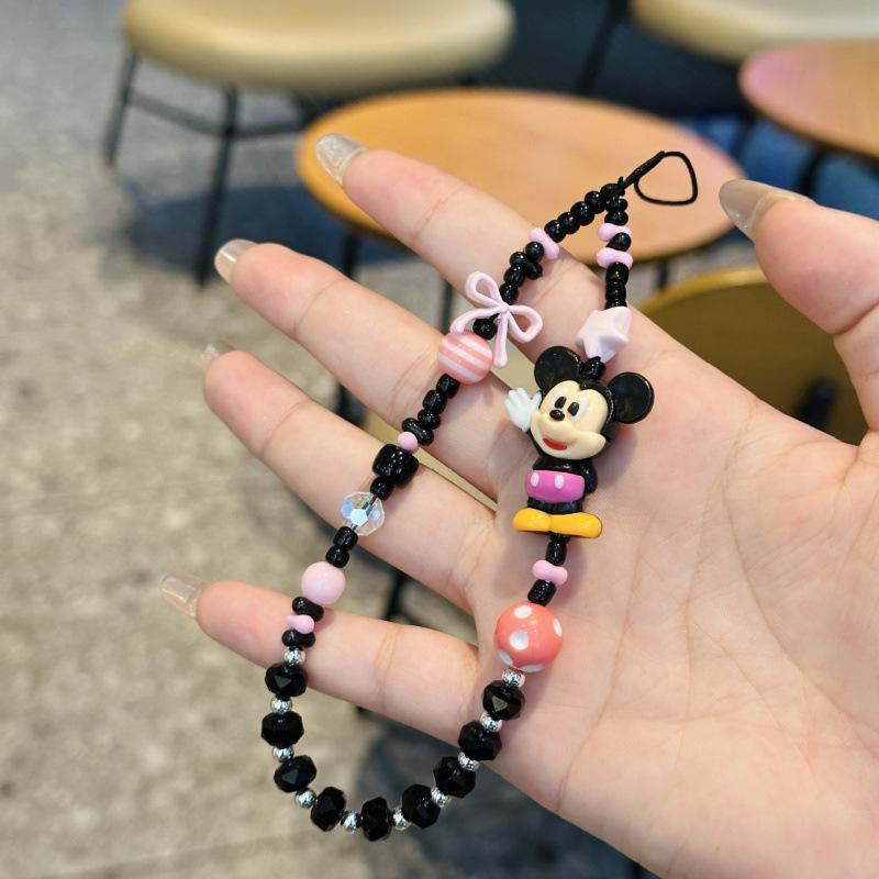 Disney Cartoon Mickey und Minnie Handy-Lanyard Niedlicher Puppen-Stil Lanyard-Anhänger für Männer und Frauen Modischer Tragbarer Schlüsselanhänger