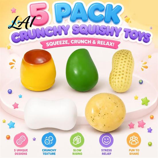 Anxiety Reduction Stress Relief 3/4/5/6Pcs/Set Crunchy Sensory Toys Toy, Mango Butter Stick Peanut Pudding