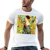 SIGNORA CON UN VENTAGLIO : T-shirt con Stampa Pittura di Gustav Klimt 1918 Basic Outfit Quotidiano Maglietta a Maniche Corte
