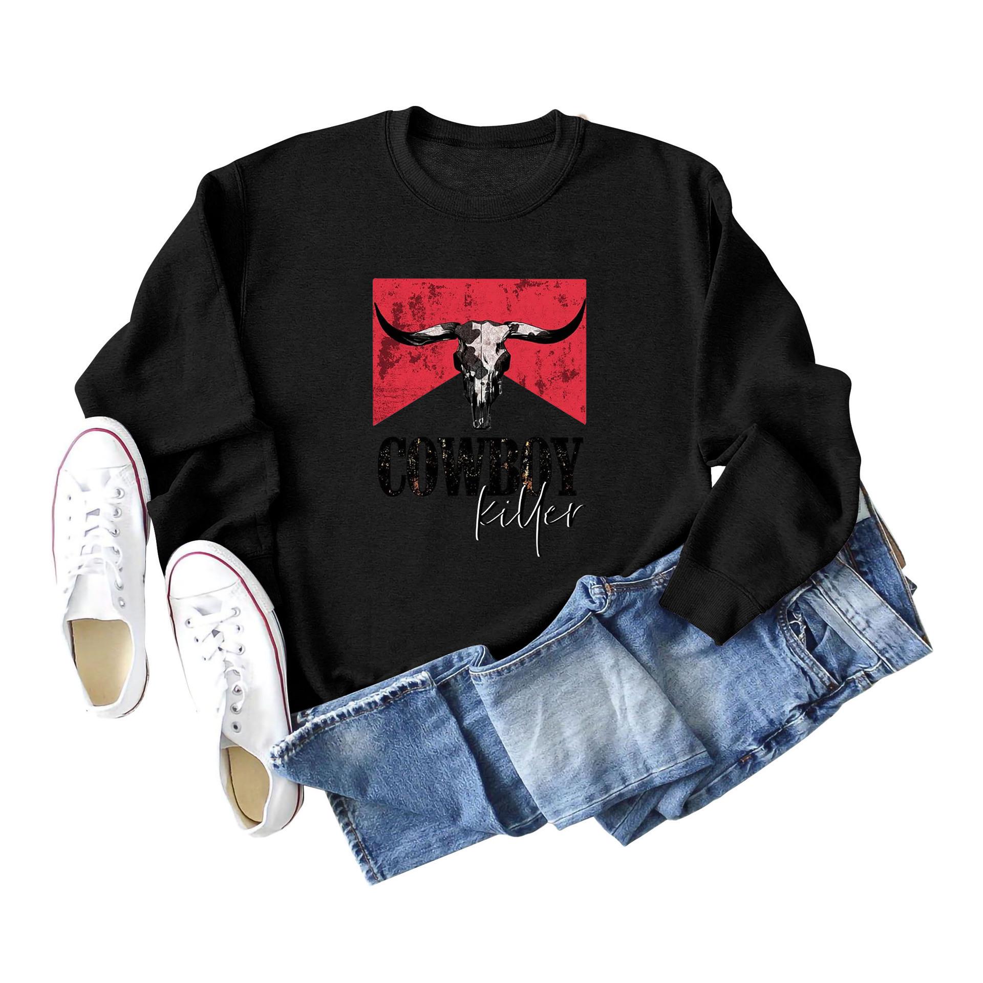 

Веселый узор Осенне-зимний повседневный ковбойский свитшот XXXXL