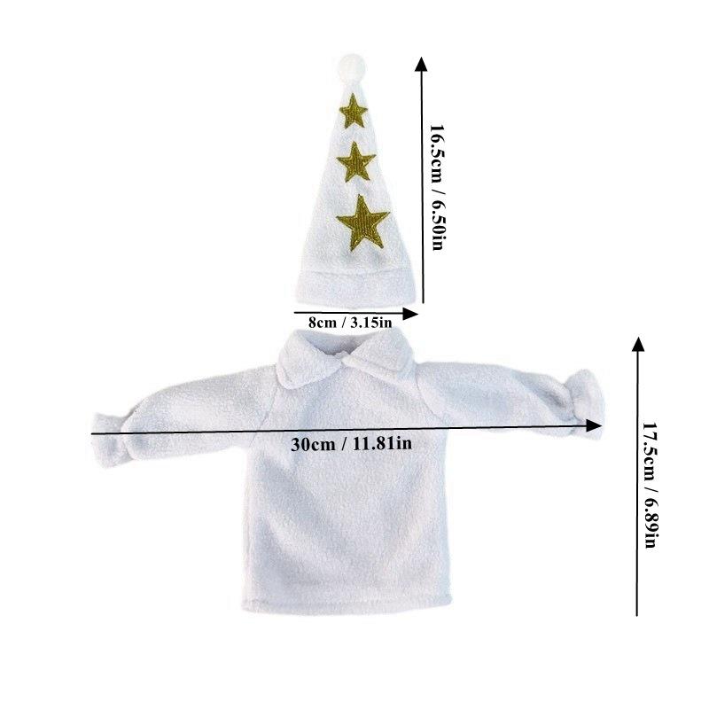 

2 шт. Рождественский набор для бутылок красного вина Шампанское Рождественская мини-шляпка и набор маленькой одежды Украшение Праздничная вечеринка Сцена Креативный декор 26.5x46cm