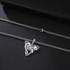 Dawapara Collier Pendentif Renard Triquetra Animal Nœud Celtique Bonne Chance Amulette Irlandaise Collier Nordique Bijoux Religieux