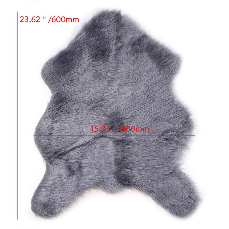 

М який килим зі штучного овечого хутра, штучна вовна, овеча шкура, килими з довгим ворсом для вітальні, дивана, миючі килимки для сидіння в приміщенні, декоративний килимок 40x60cm сірий