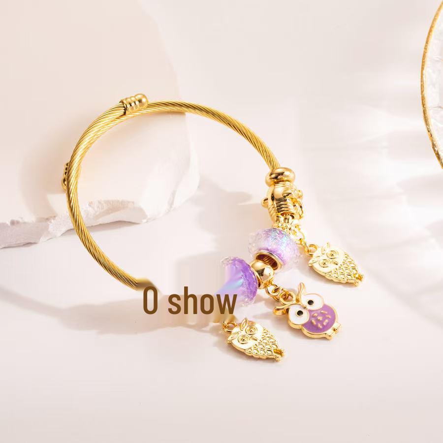 Evropský a americký DIY přívěsek andělská křídla srdce nastavitelný nerezový náramek