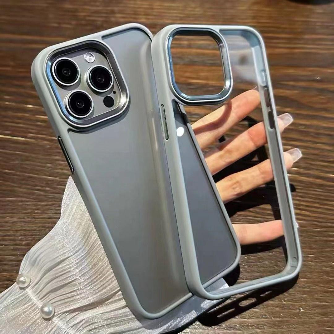 

Простой прозрачный чехол для телефона Apple iPhone 16 promax-акриловый мягкий силиконовый каркас металлическая линза противоударный чехол для iPhone16/15/14/13/12/11/Plus/Pro/ Apple XR