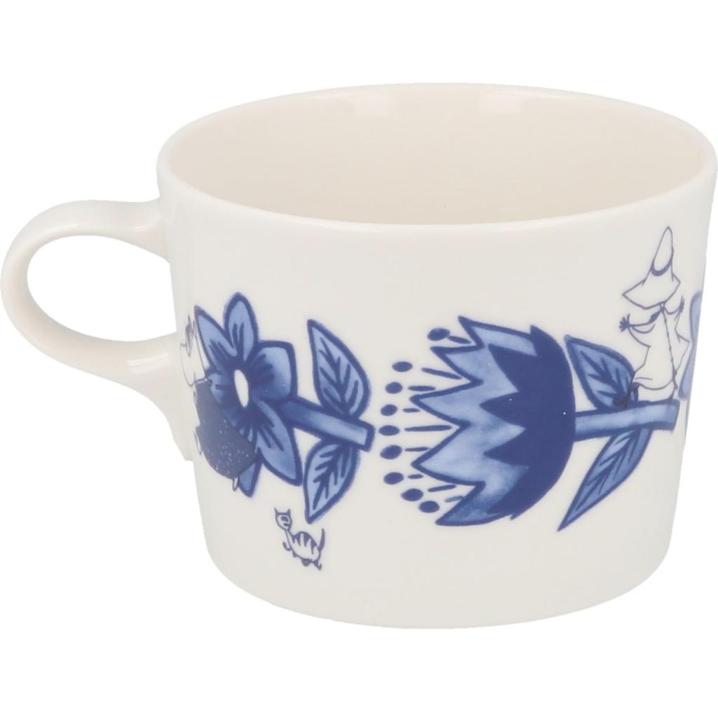 MOOMIN Pair of Pair of Tableware Nordic Moomin Day Made in "Blue Flora" Mugs, Approx. 260ml, Sets, Style, Merchandise, Mother's Gift, Japan,