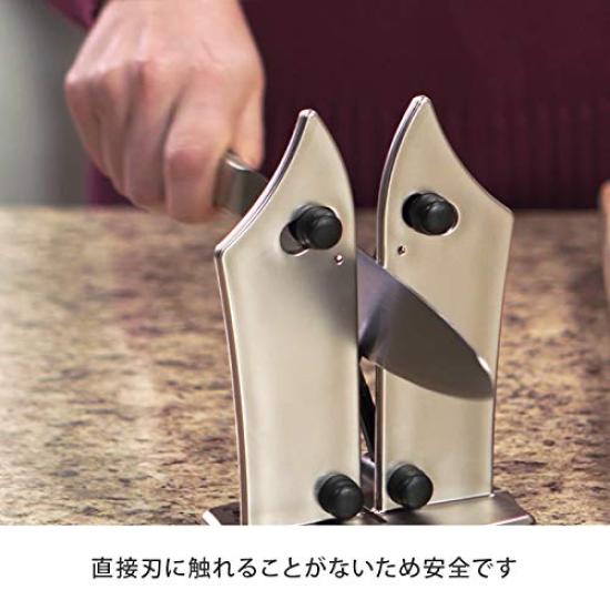 Japanese Bavarian Edge Tabletop Knife Sharpener for Santoku Fruit and Sashimi Knives Japanese Instruction [Official Product] Knives, Knives, (Includes