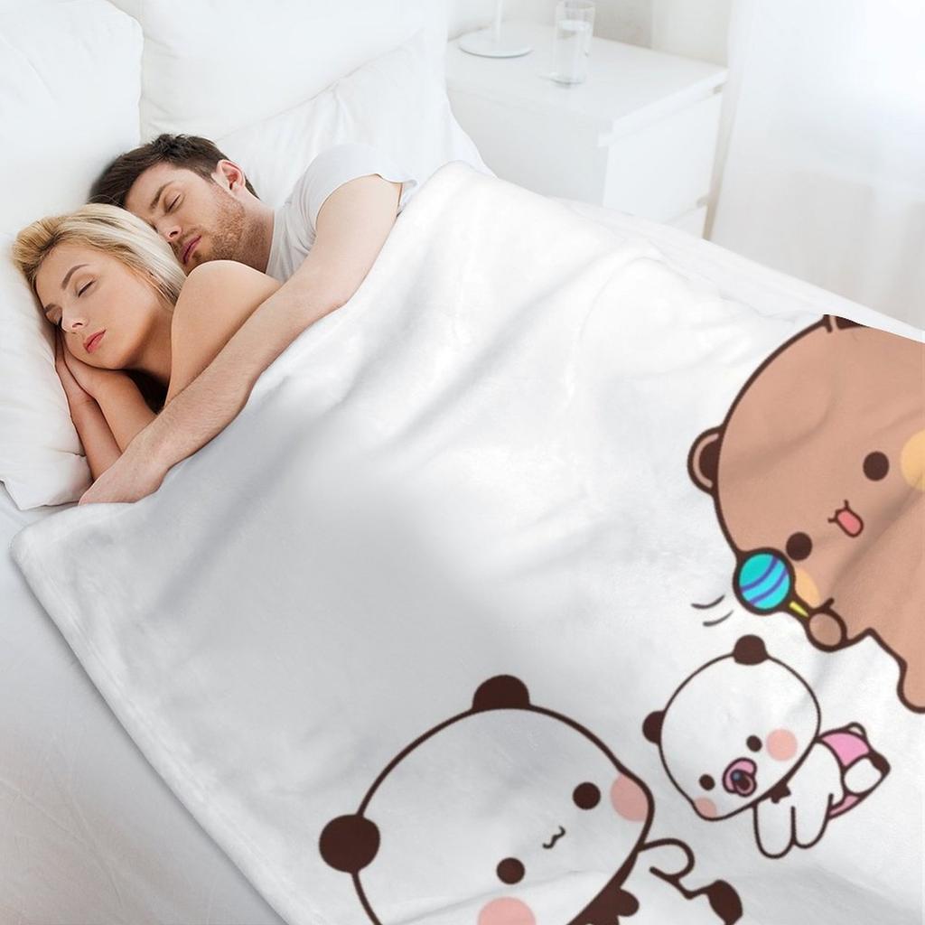 Bear and Panda Bubu Dudu Balloon Throw Blanket Sofa Throw Custom Luxury blankets and throws Blankets