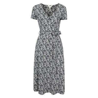 Womens/Ladies Santorini Peacock Feather Midi Wrap Dress