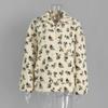 Fleece Floral Sweatshirt 2026 Fall Winter New Fashion Warm Fuzzy Pullover Crew Neck Long Sleeve Casual Top for Women
