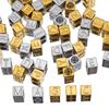 CARLIDANA Stainless Steel Square Charms A-Z Letter Loose Spacer Beads Pendant DIY Bracelet Necklace Jewelry Making Accessories