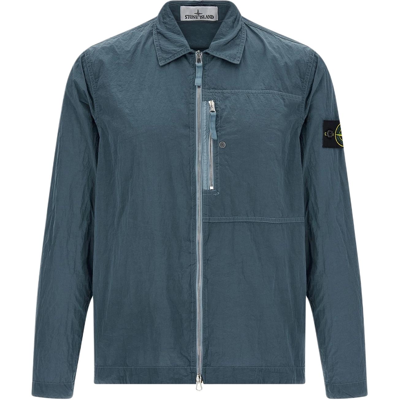 

STONE ISLAND Рубашка мужская с длинным рукавом, карманом и значком, на молнии K2S151200031S0019-V002B L