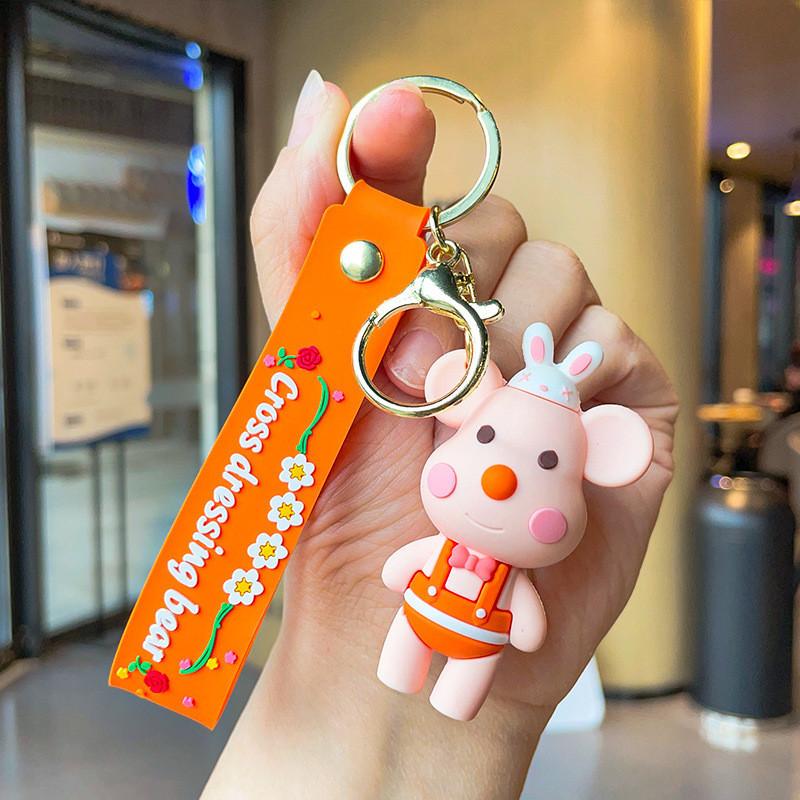 

Trendy Transforming Bear Keychain Cute Pvc Bag Accessory Ideal For Gifts And Collectibles Orange Bear