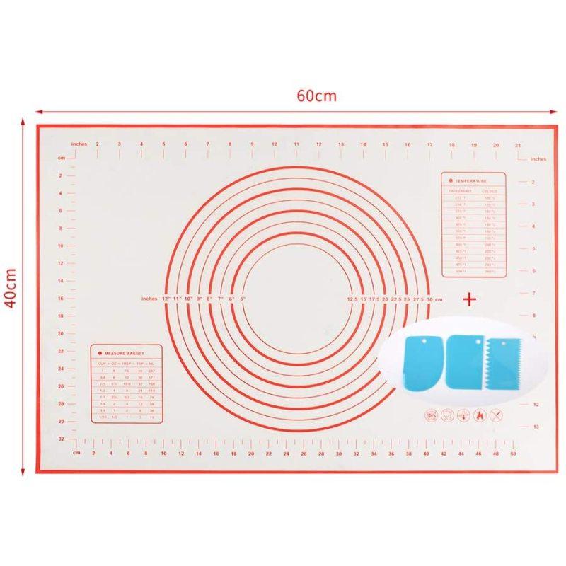 Silicone Baking Mat With Scale Rolling Dough Pad Kneading Dough Mat Non Stick Pastry Oven Liner