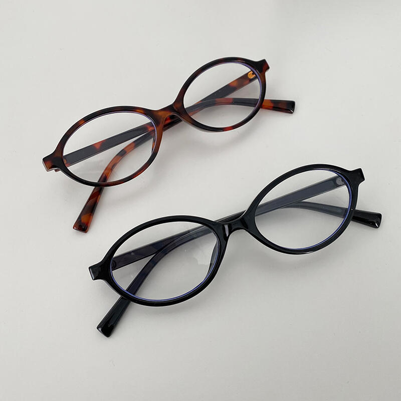 Geek Chic Oval Round Horn-Rimmed Glasses Frame Black Hopi GL-35 Melty black